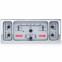 1935-36 & 39 Ford Pass Car VHX Gauge Kit - Silver/Red