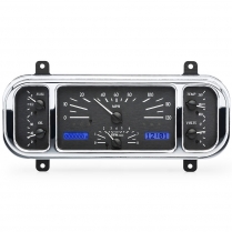 1937-38 Chevy Pass Car VHX Gauge Kit - Black/Blue