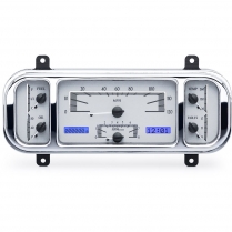 1937-38 Chevy Pass Car VHX Gauge Kit - Silver/Blue