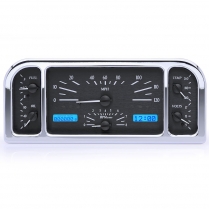 1937-38 Ford Pass Car VHX Gauge Kit - Black/Blue