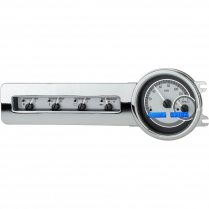 1941-48 Chevy Pass Car VHX Gauge Kit - Silver/Blue