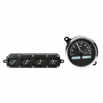 1942-48 Ford Passenger Car VHX Gauge Kit - Black/White