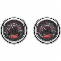 1947-53 Chevy Pickup Truck VHX Gauge Kit - Carbon Fiber/Red