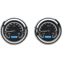 1947-53 Chevy Pickup Truck VHX Gauge Kit - Black/Blue