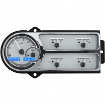 1948-50 Ford Pickup Truck VHX Gauge Kit - Silver Alloy/Blue