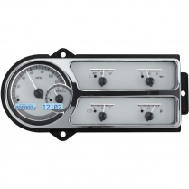 1948-50 Ford Pickup Truck VHX Gauge Kit - Silver Alloy/White