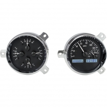 1951-52 Chevy Passenger Car VHX Gauge Kit - Black/White