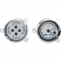 1951-52 Chevy Passenger Car VHX Gauge Kit - Silver/White