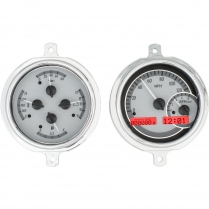 1951-52 Ford Pickup Truck VHX Gauge Kit - Silver/Red