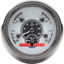 1951 Ford Passenger Car VHX Gauge Kit - Silver/Red