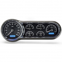 1953-54 Chevy Passenger Car VHX Gauge Kit - Black/Blue