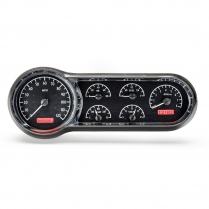 1953-54 Chevy Passenger Car VHX Gauge Kit - Black/Red