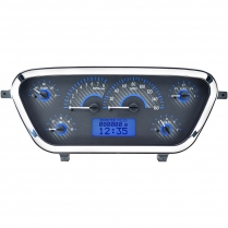 1953-55 Ford Pickup Truck VHX Gauge Kit - Carbon Fiber/Blue