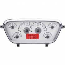 1953-55 Ford Pickup Truck VHX Gauge Kit - Silver/Red