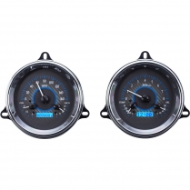 1954 Chevy Pickup Truck VHX Gauge Kit - Carbon Fiber/Blue