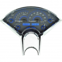 1955-56 Chevy Pass Car VHX Series Gauges - Carbon Fiber/Blue