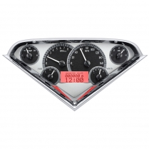 1955-59 Chevy Pickup VHX Series Gauge Kit - Silver/Red