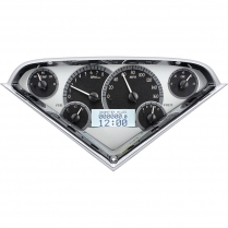 1955-59 Chevy Pickup VHX Series Gauge Kit - Silver/White