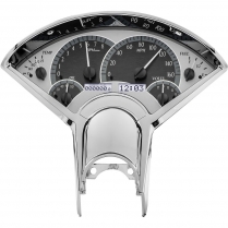 1955-56 Chevy Pass Car VHX Series Gauge Kit - Silver/White