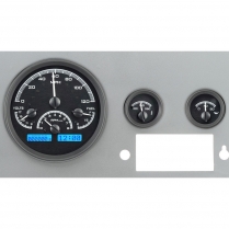 1955-86 Jeep CJ VHX Gauge Kit - Black/Blue