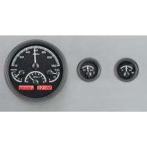 1955-86 Jeep CJ VHX Gauge Kit - Black/Red