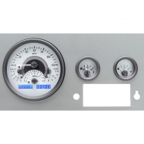 1955-86 Jeep CJ VHX Gauge Kit - Silver/Blue