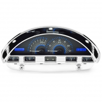 1959 Ford Pickup Truck VHX Gauge Kit - Carbon Fiber/Blue