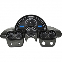 1958-62 Corvette VHX Gauge Kit - Black/Blue