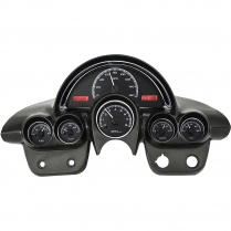 1958-62 Corvette VHX Gauge Kit - Black/Red