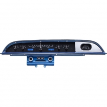 1960 Galaxie VHX Gauge Kit - Blk Alloy Blue Light