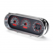 1963-65 Nova & Chevy II VHX Gauge Kit - Carbon Fiber/Red