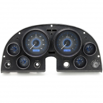 1963-67 Corvette VHX Gauge Kit - Carbon Fiber/Blue