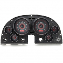 1963-67 Corvette VHX Gauge Kit - Carbon Fiber/Red