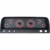 1964-66 Chevy Pickup VHX Gauge Kit - Carbon Fiber/Red