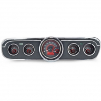 1965-66 Mustang VHX Gauge Kit - Carbon Fiber/Red