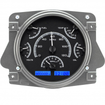 1966-77 Ford Bronco VHX Gauge  Kit - Black/Blue