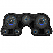 1967-72 Chevy/GMC P/U VHX Gauge Kit Anl Clock - Carbon/Blue