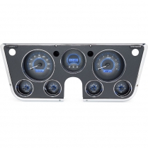 1967-72 Chevy & GMC Pickup VHX Gauge Kit - Carbon Fiber/Blue