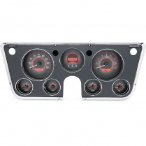 1967-72 Chevy & GMC Pickup VHX Gauge Kit - Carbon Fiber/Red