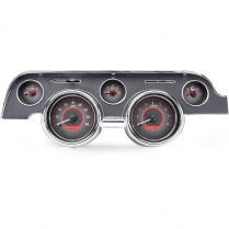 1967-68 Mustang VHX Gauge Kit - Carbon Fiber/Red