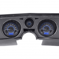 1969 Chevelle VHX Gauge Kit w/Analog Clock Carbon Fiber/Blue