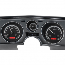 1969 Chevelle/ El Camino VHX Gauge Kit Black Alloy/Red