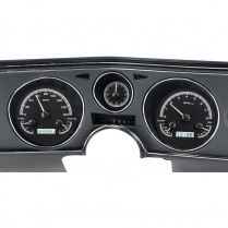 1969 Chevelle VHX Gauge Kit w/Analog Clock - Black/White