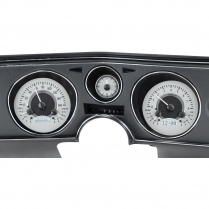 1969 Chevelle VHX Gauge Kit w/Analog Clock - Silver/White