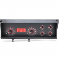 1970-72 Malibu VHX Gauge Kit - Carbon Fiber/Red