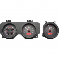 1970-72 Pontiac GTO VHX Gauge Kit - Carbon Fiber/Red