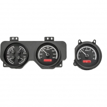 1970-72 Pontiac GTO VHX Gauge Kit - Black/Red