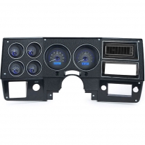 1973-87 Chevy & GMC Pickup VHX Gauge Kit - Carbon Fiber/Blue