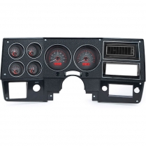 1973-87 Chevy & GMC Pickup VHX Gauge Kit - Carbon Fiber/Red