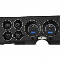 1973-87 Chevy & GMC Pickup VHX Gauge Kit - Black/Blue